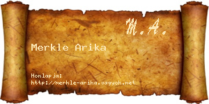 Merkle Arika névjegykártya